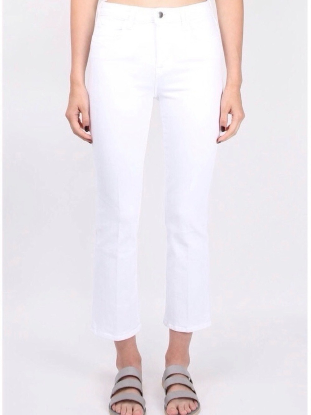 L’AGENCE White Serena High Rise Cropped Flare Jean Size 28in Inseam 25in Luxury